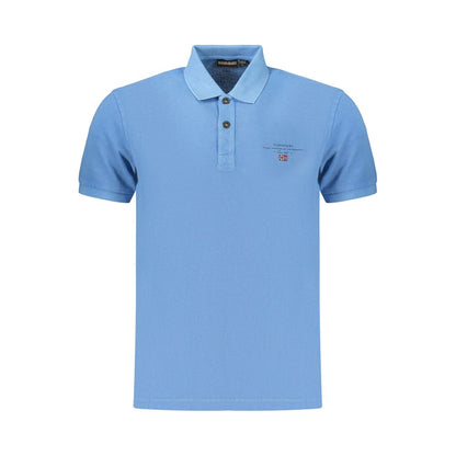 Napapijri Blue Cotton Polo Shirt - A Fusion of Style and Functionality