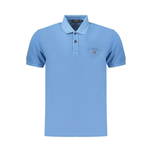 Napapijri Blue Cotton Polo Shirt - A Fusion of Style and Functionality