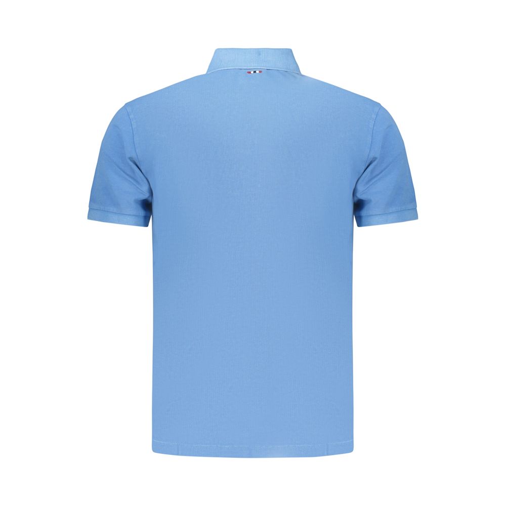 Napapijri Blue Cotton Polo Shirt - A Fusion of Style and Functionality