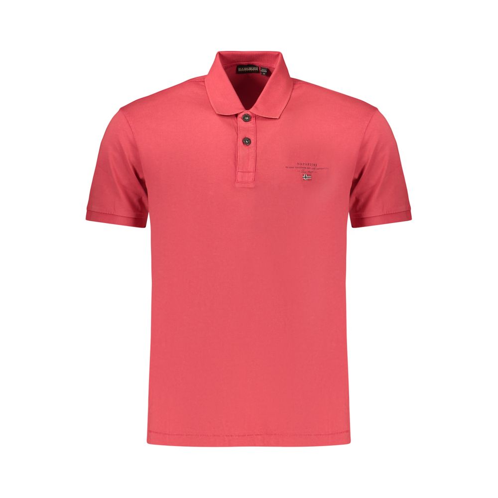 Napapijri Red Cotton Polo Shirt - Urban Adventure Essential