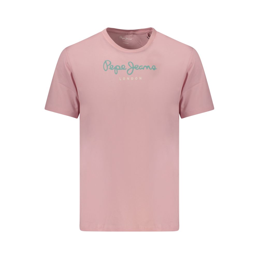 Pepe Jeans Pink Cotton T-Shirt - Sustainable Style