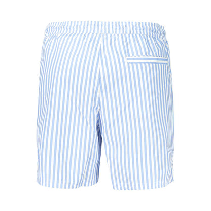 Calvin Klein Blue Polyester Men's Swimwear - Striped Swim Boxer Shorts