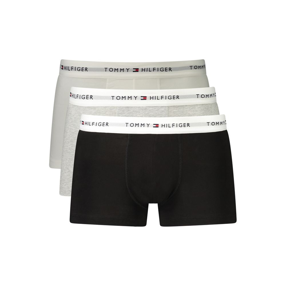 Tommy Hilfiger Grey/White/Black Cotton Men's Boxer 3 Pack