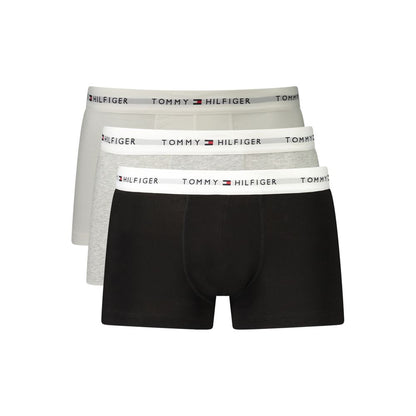 Tommy Hilfiger Grey/White/Black Cotton Men's Boxer 3 Pack
