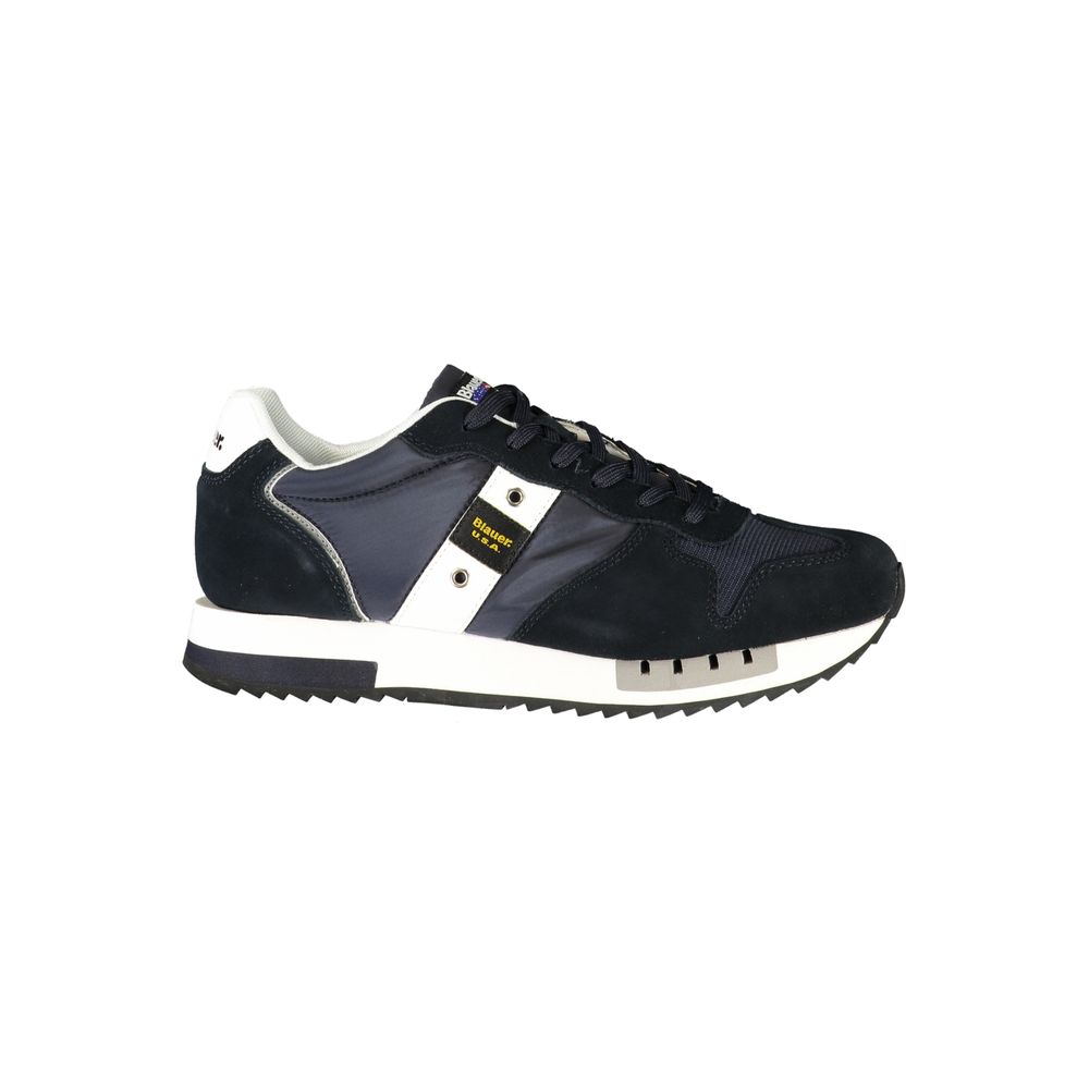Blauer Blue Polyurethane Men's Sneakers: Bold Style Meets Comfort