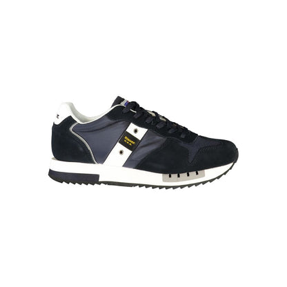Blauer Blue Polyurethane Men's Sneakers: Bold Style Meets Comfort