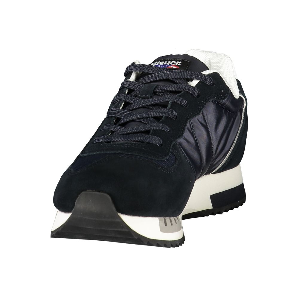 Blauer Blue Polyurethane Men's Sneakers: Bold Style Meets Comfort