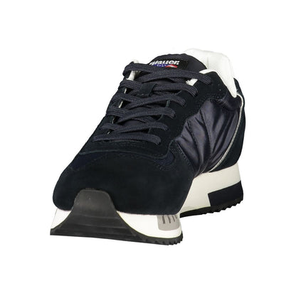 Blauer Blue Polyurethane Men's Sneakers: Bold Style Meets Comfort
