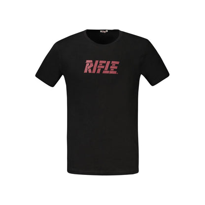 Rifle Black Cotton T-Shirt - Effortless Casual Style