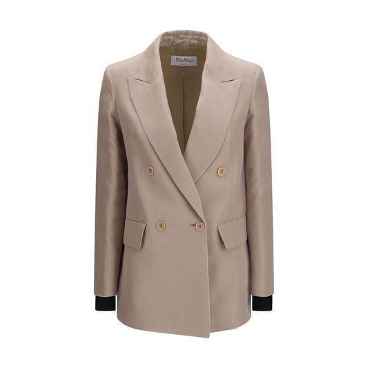 Max Mara Beige Silk Feltro Blazer