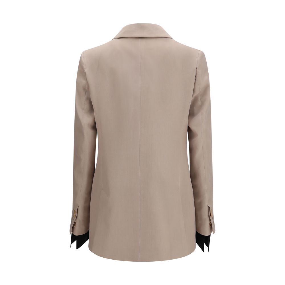Max Mara Beige Silk Feltro Blazer