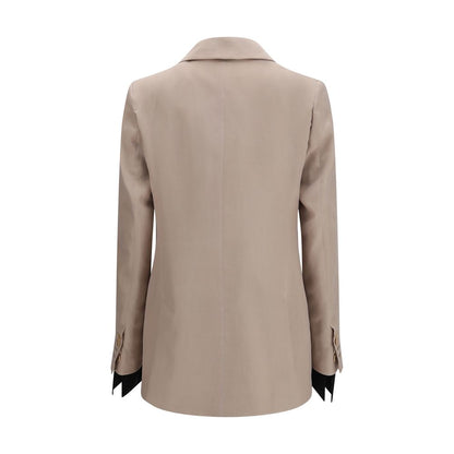Max Mara Beige Silk Feltro Blazer