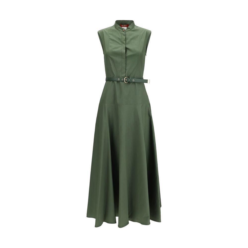 Max Mara Green Cotton Poplin Circle Dress