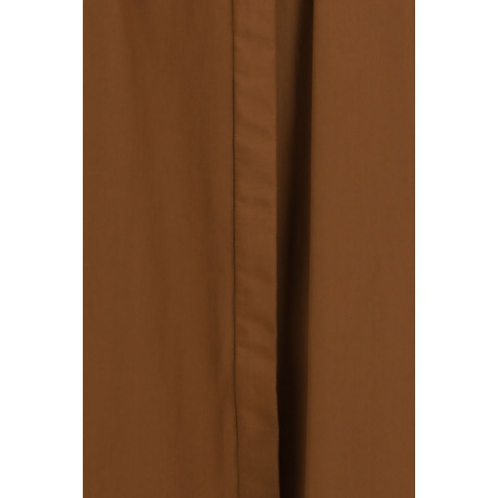 Max Mara Studio Brown Cotton Long Poplin Shirt Dress