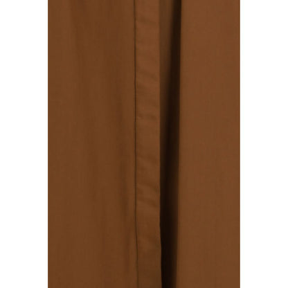 Max Mara Studio Brown Cotton Long Poplin Shirt Dress