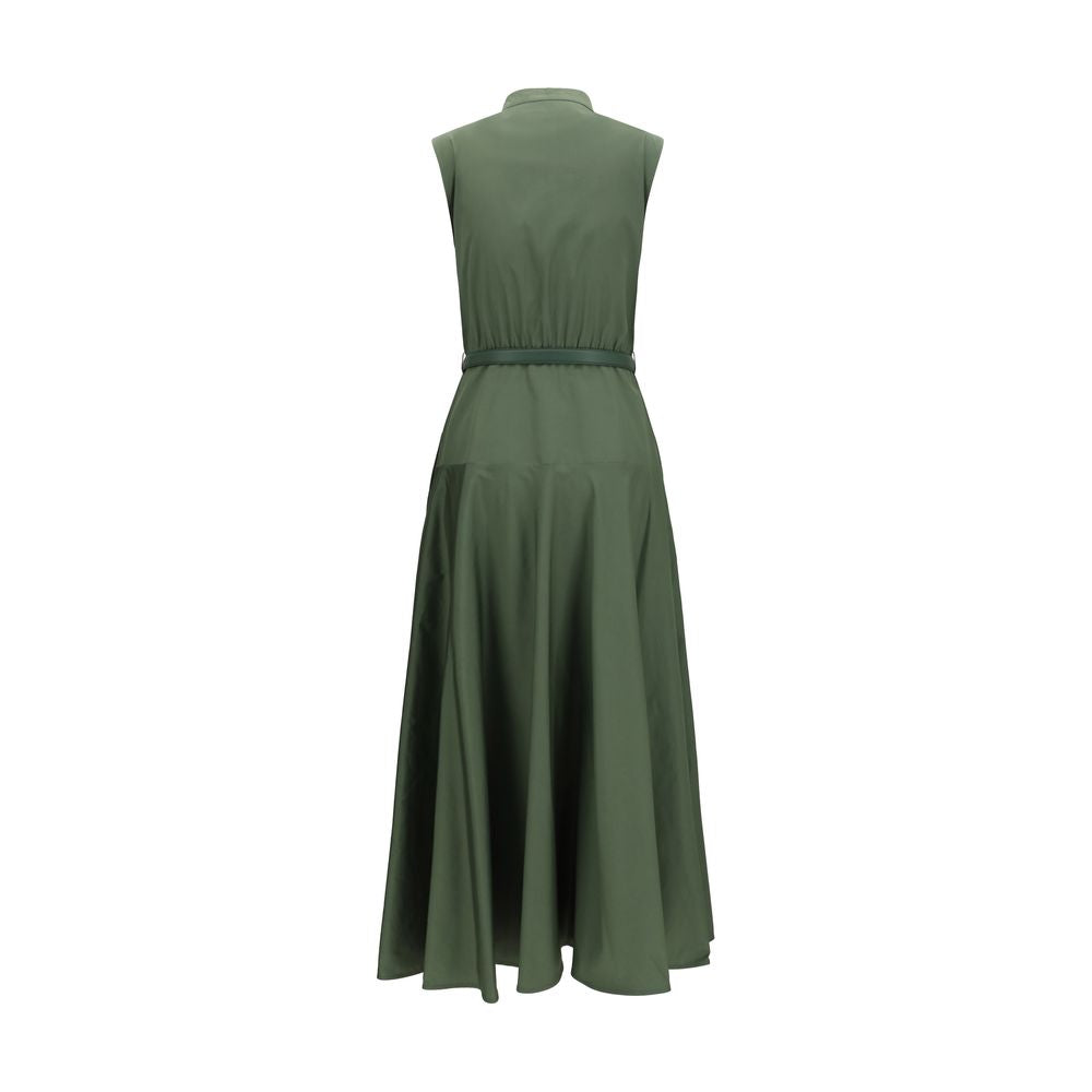 Max Mara Green Cotton Poplin Circle Dress