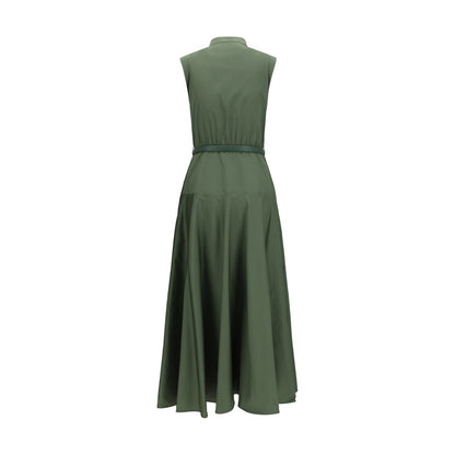 Max Mara Green Cotton Poplin Circle Dress