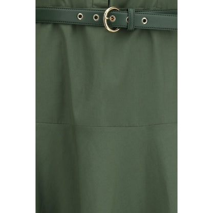 Max Mara Green Cotton Poplin Circle Dress