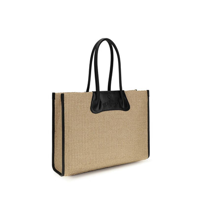 Vivienne Westwood Beige Raffia Troy Tote Shoulder Bag