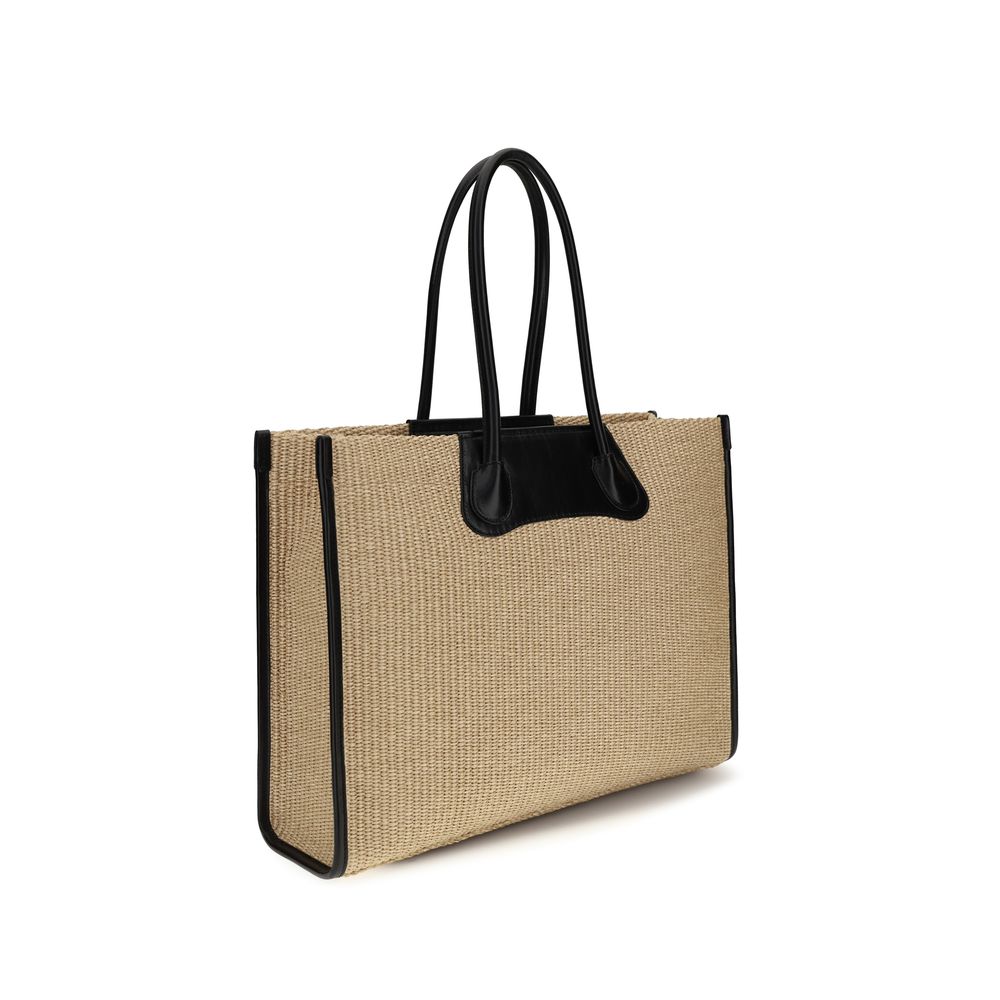 Vivienne Westwood Beige Raffia Troy Tote Shoulder Bag