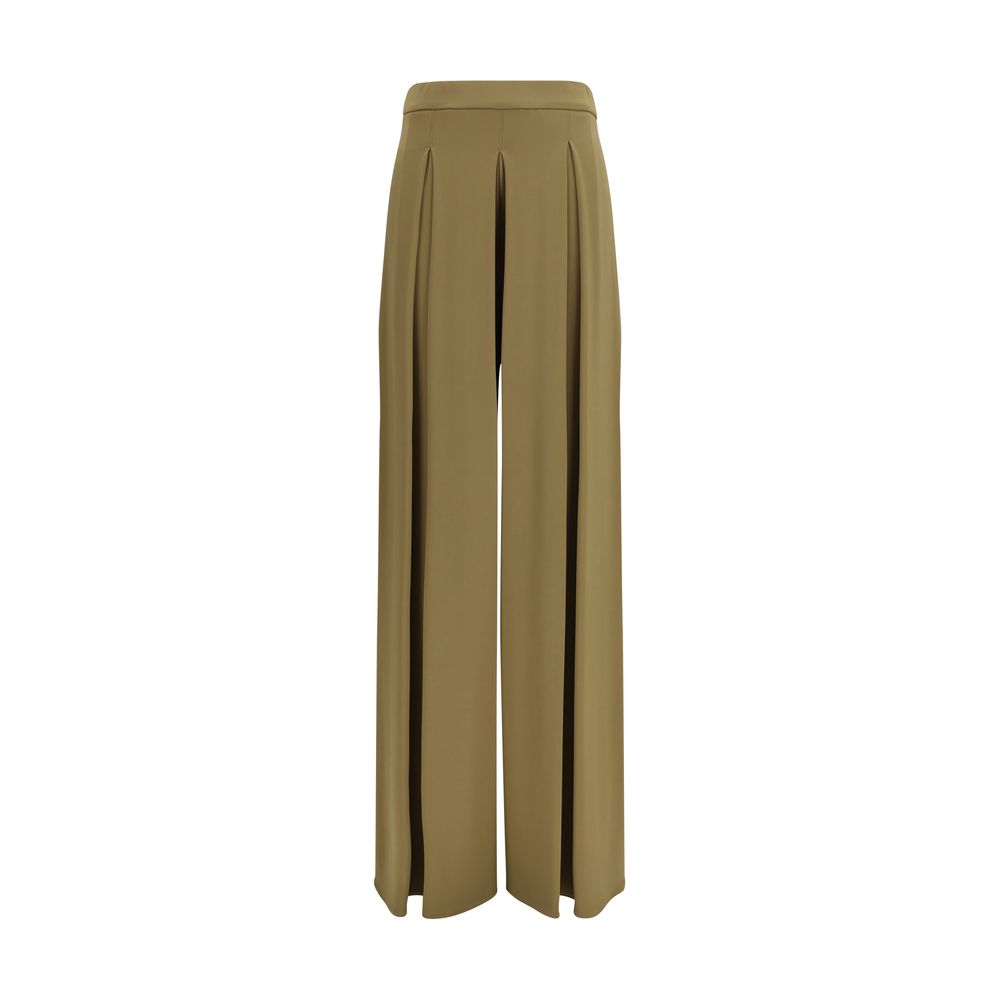 Max Mara Pure Green Crepe Wide-Leg Pants