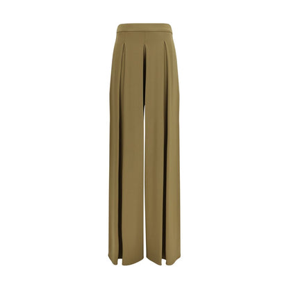 Max Mara Pure Green Crepe Wide-Leg Pants