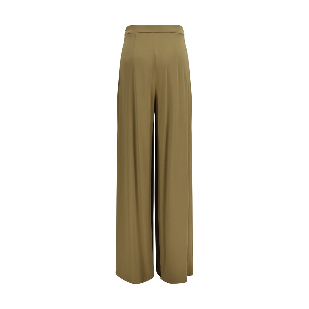 Max Mara Pure Green Crepe Wide-Leg Pants