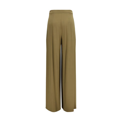 Max Mara Pure Green Crepe Wide-Leg Pants