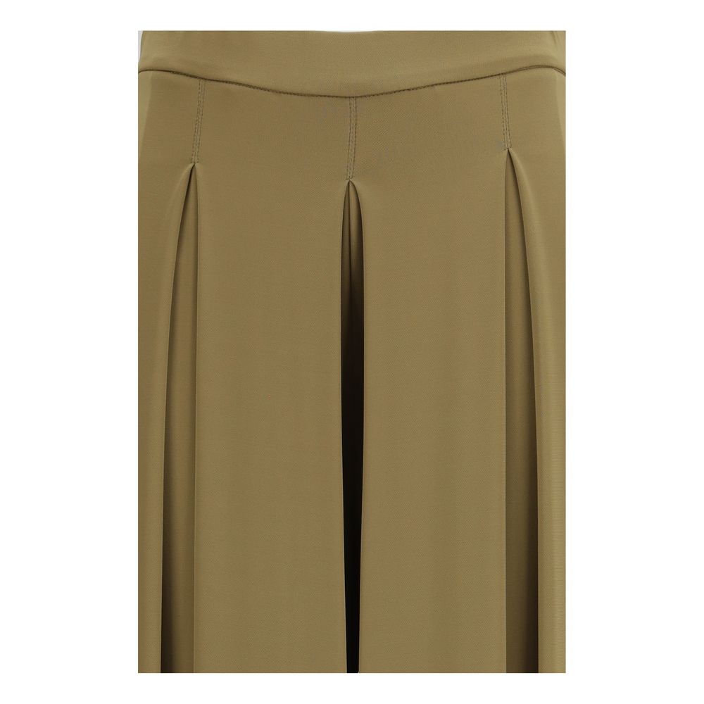 Max Mara Pure Green Crepe Wide-Leg Pants