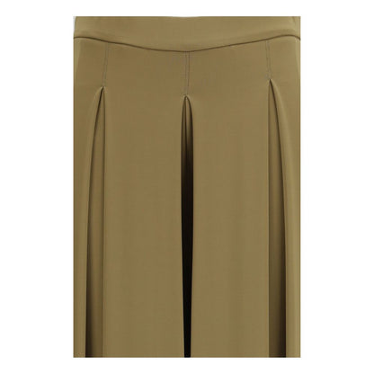 Max Mara Pure Green Crepe Wide-Leg Pants