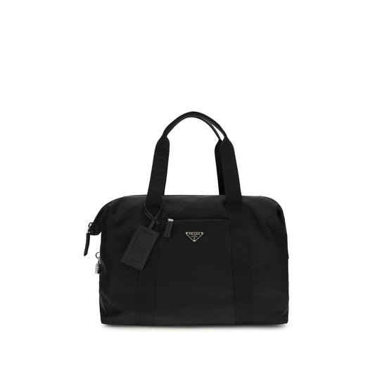 Prada Black Calf Leather Bos Taurus Luggage and Travel Bag