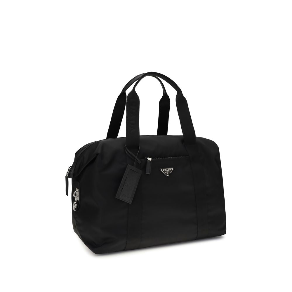 Prada Black Calf Leather Bos Taurus Luggage and Travel Bag