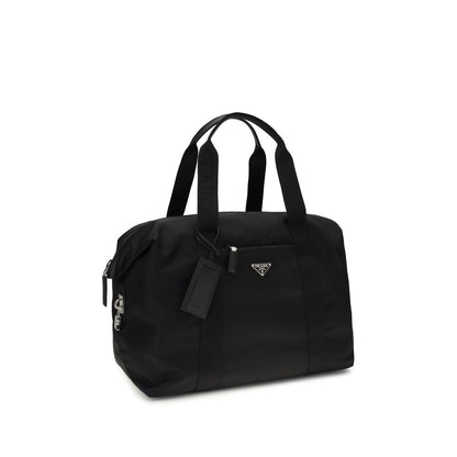 Prada Black Calf Leather Bos Taurus Luggage and Travel Bag