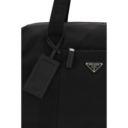 Prada Black Calf Leather Bos Taurus Luggage and Travel Bag