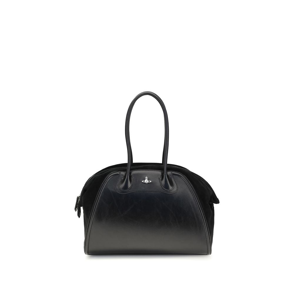 Vivienne Westwood Black Calf Leather Shirley Shoulder Bag