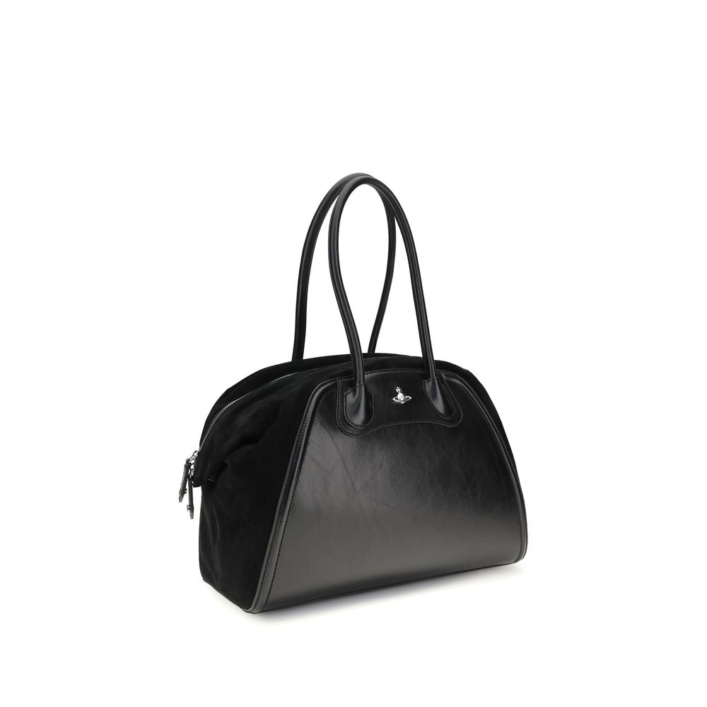 Vivienne Westwood Black Calf Leather Shirley Shoulder Bag