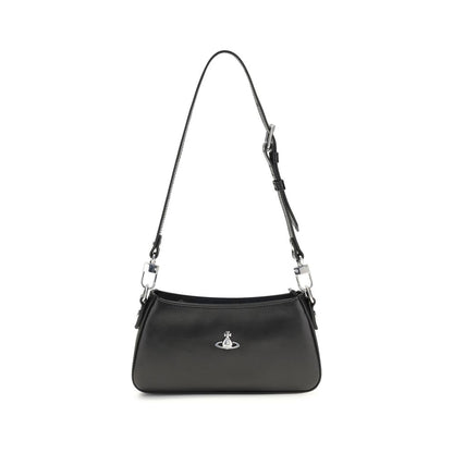 Vivienne Westwood Black Calf Leather Tasha Shoulder Bag