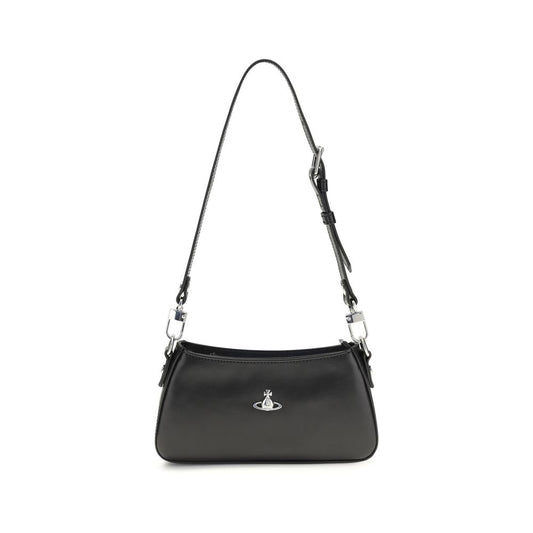 Vivienne Westwood Black Calf Leather Tasha Shoulder Bag