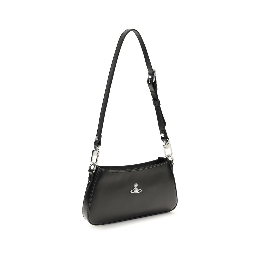 Vivienne Westwood Black Calf Leather Tasha Shoulder Bag