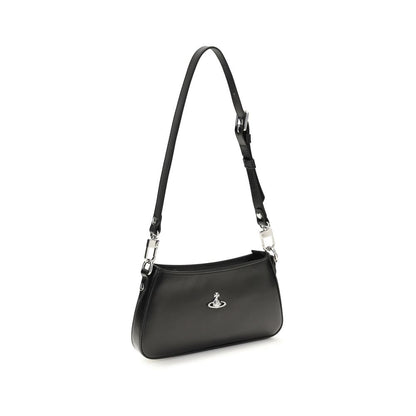 Vivienne Westwood Black Calf Leather Tasha Shoulder Bag