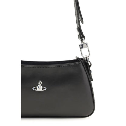 Vivienne Westwood Black Calf Leather Tasha Shoulder Bag
