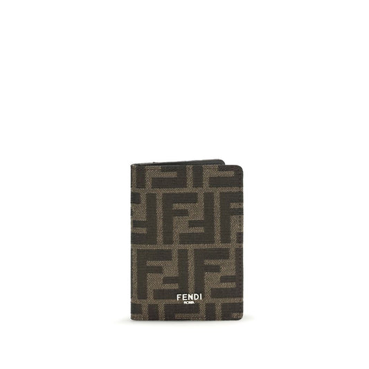 Fendi FF-Jacquard Leather Card Holder