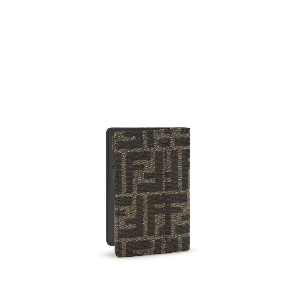 Fendi FF-Jacquard Leather Card Holder