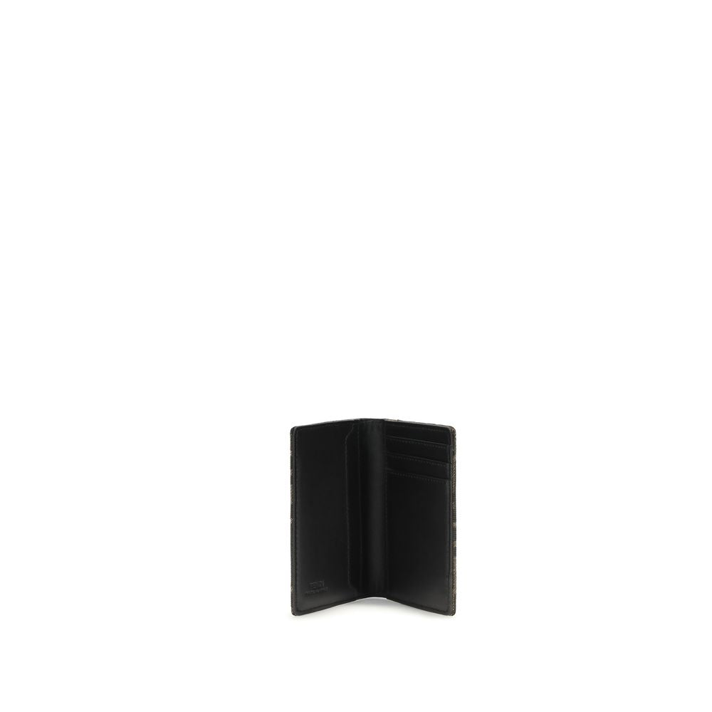 Fendi FF-Jacquard Leather Card Holder