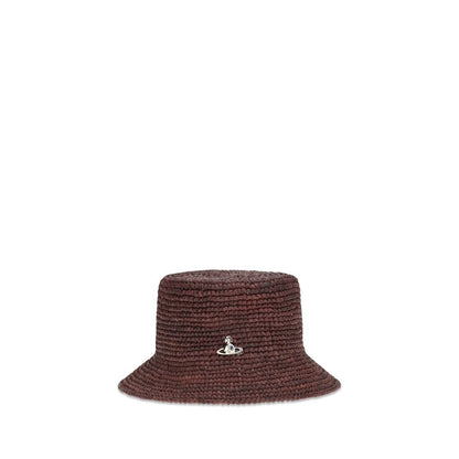 Vivienne Westwood Brown Orb Raffia Bucket Hat