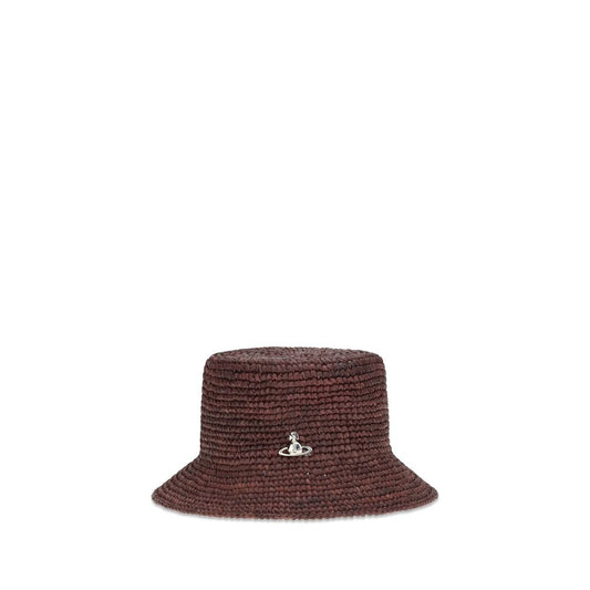 Vivienne Westwood Brown Orb Raffia Bucket Hat