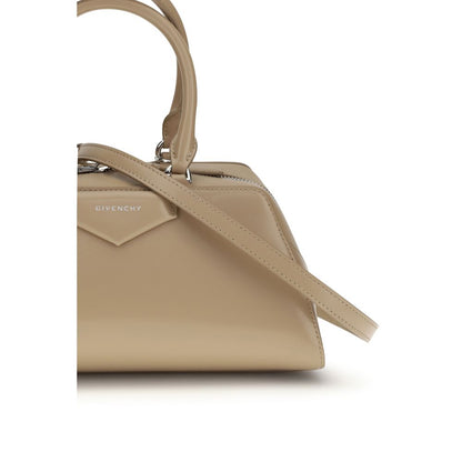 Givenchy Beige Calf Leather Small East-West Antigona Shoulder Bag
