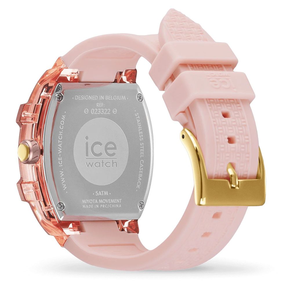 ICE Women's Pink Silicone Strap Dress Watch with Quartz Movement