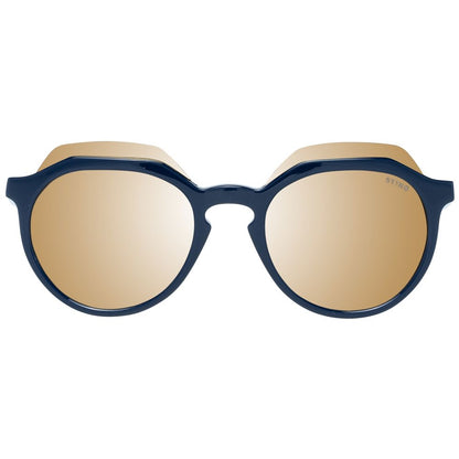 Sting Unisex Sunglasses – Blue Plastic Frame, Mirrored Lenses