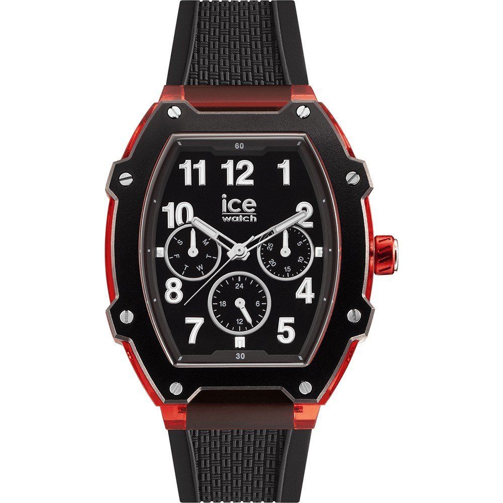 ICE Men's Sport Watch, Red Resin Case, Black Silicone Strap
